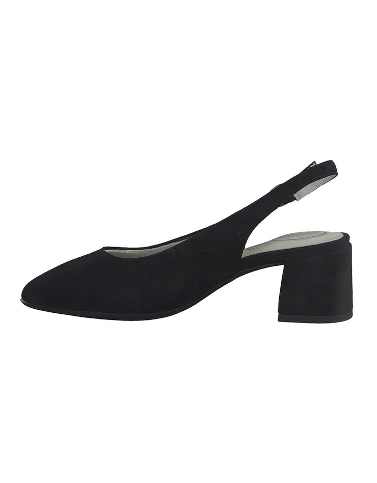 Escarpins dessus cuir - largeur confort (noir)