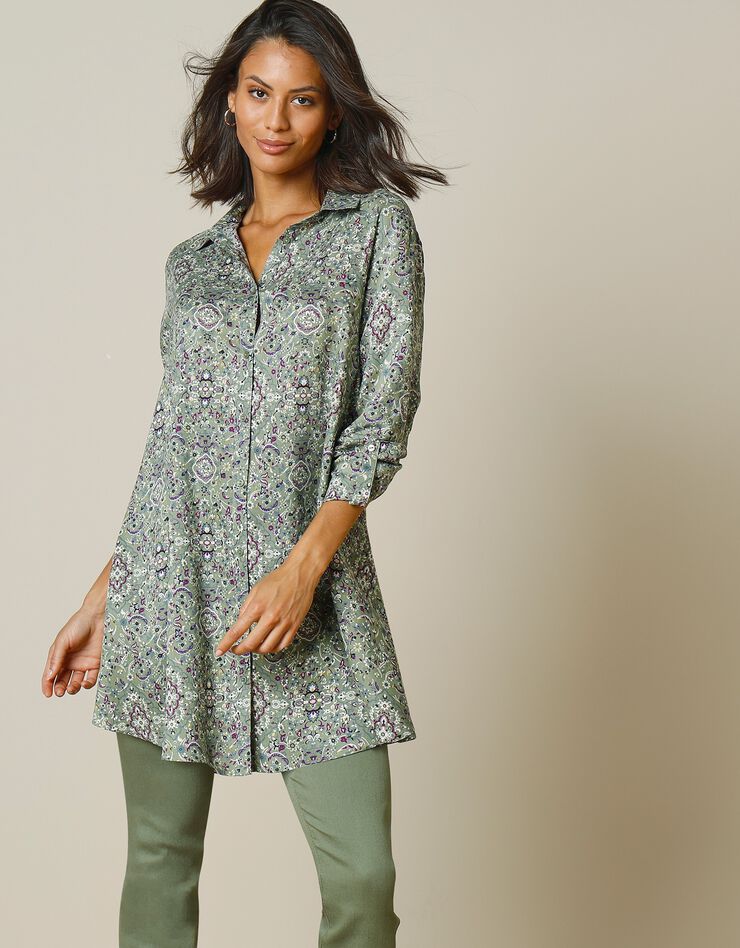 Tunique imprimée cachemire col chemise (tilleul) Tunique imprimée cachemire col chemise (tilleul)