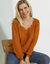 Pull détails ajourés, maille perlée (miel)