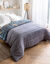 Couette microfibre imprimée Feuilles 400 g/m² (bleu canard / miel)
