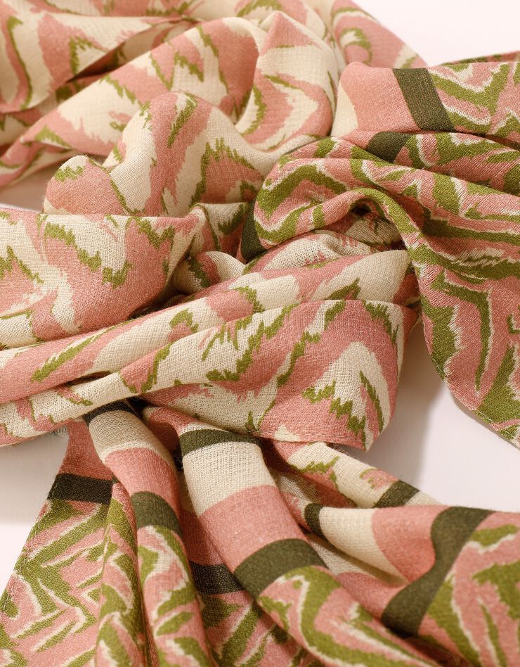 Foulard fabriqué en France imprimé peau de bête, 198x38 cm - coton biologique(1) (rose) Foulard fabriqué en France imprimé peau de bête, 198x38 cm - coton biologique(1) (rose)