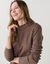 Pull col montant long, maille c&ocirc;tel&eacute;e (taupe)