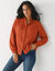 Blouse col montant volantée, dentelle (caramel)