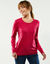Pull col rond uni, manches longues (rose fuchsia)