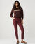 Pantalon 7/8&egrave;me fusel&eacute; stretch uni (chocolat)