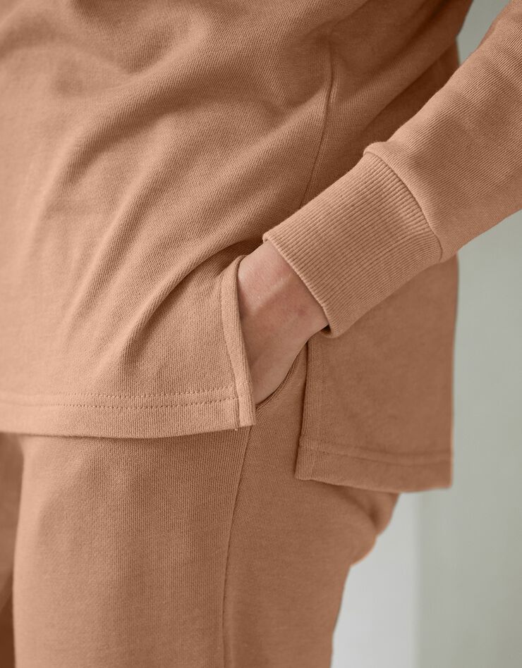 Sweat en molleton col montant zippé (caramel) Sweat en molleton col montant zippé (caramel)