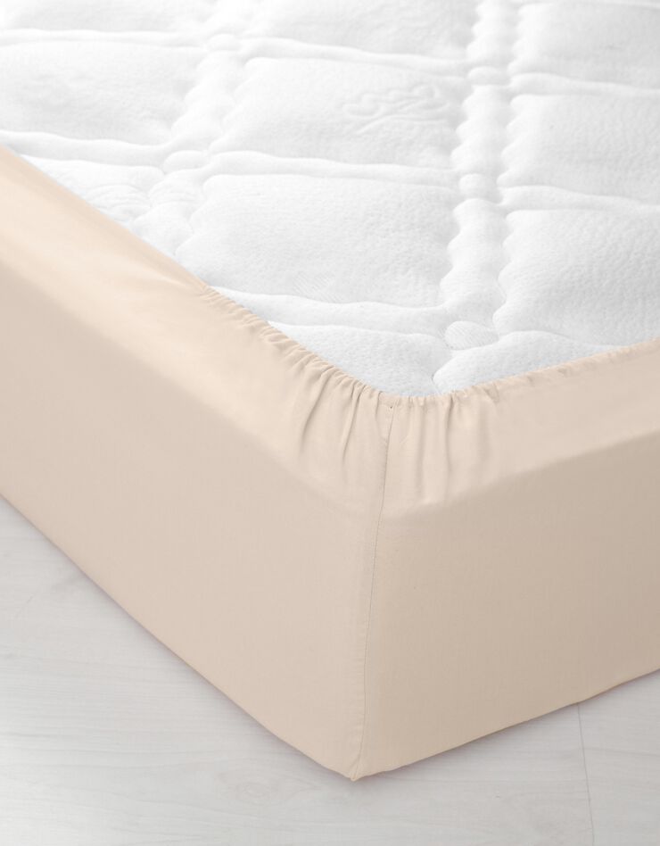 Drap-housse uni coton bonnet 32 cm (sable)