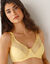 Soutien-gorge tulle et microfibre brodés forme minimiseur Antioco -  avec armatures flexibles (jaune)