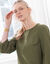 Robe droite manches 7/8ème unie (vert olive)