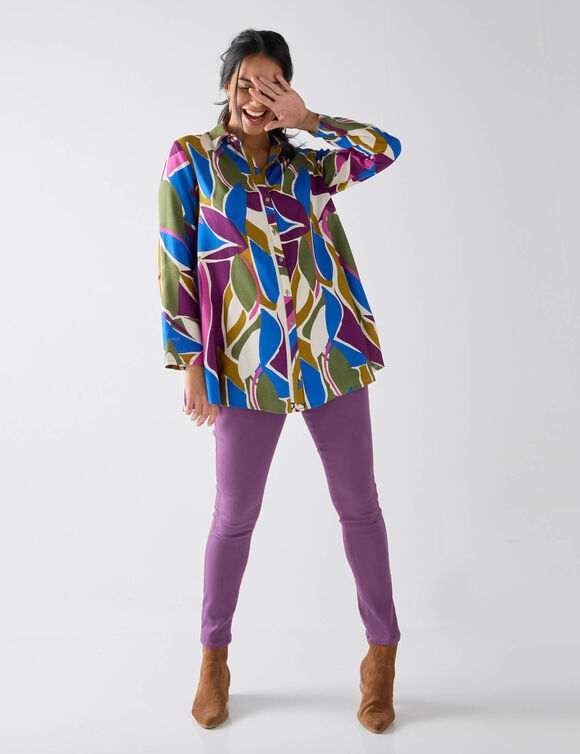 Jegging grande stature - taille élastiquée ultra confort (prune)