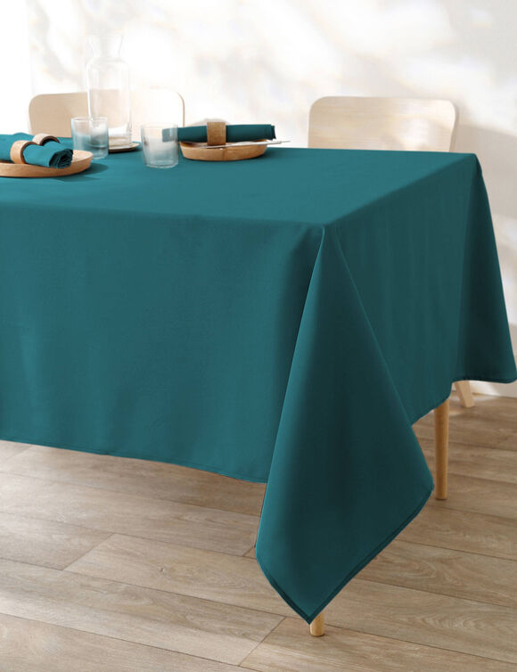 Nappe unie entretien facile (bleu canard)