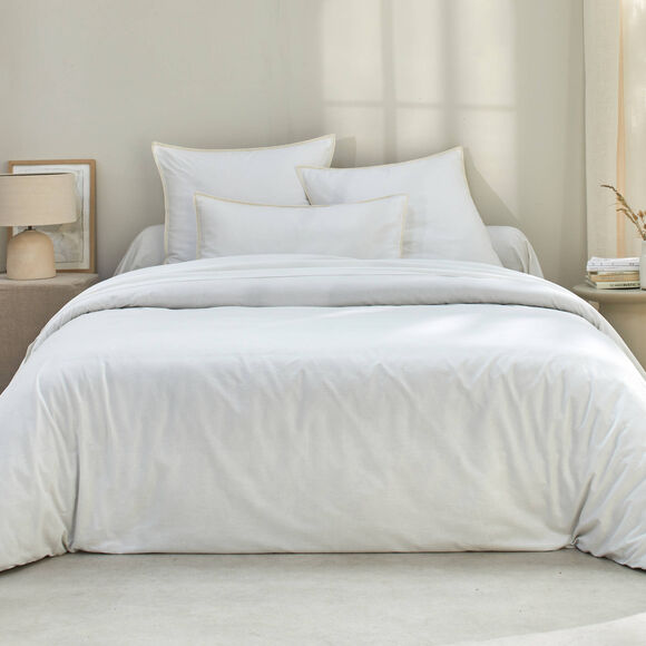 Linge de lit uni coton lavé (écru)