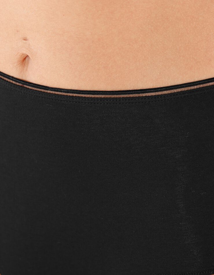 Culottes maxi coton coutures plates - lot de 4 (peau / noir) Culottes maxi coton coutures plates - lot de 4 (peau / noir)