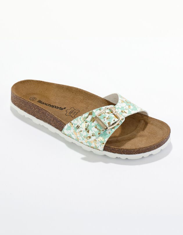Mules à boucle imprimée (vert)