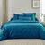 Linge de lit uni - coton bio** (bleu paon)