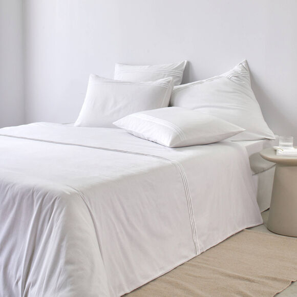 Linge de lit blanc plis plats Colombine® (blanc)