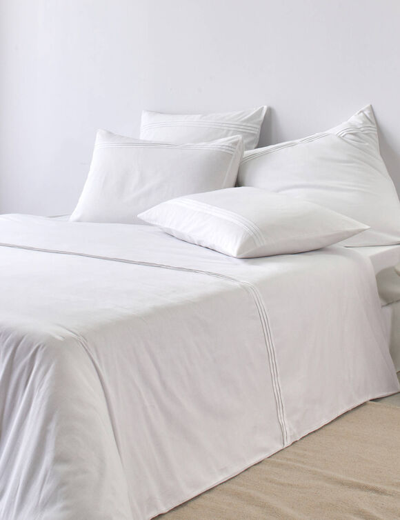 Linge de lit blanc plis plats Colombine® (blanc)