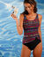Maillot de bain 1 pièce drapé sculptant - imprimé brésilien (multicolore)