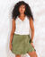 Jupe-short nouée, unie (kaki)