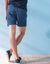Short denim léger taille élastiquée (stone)