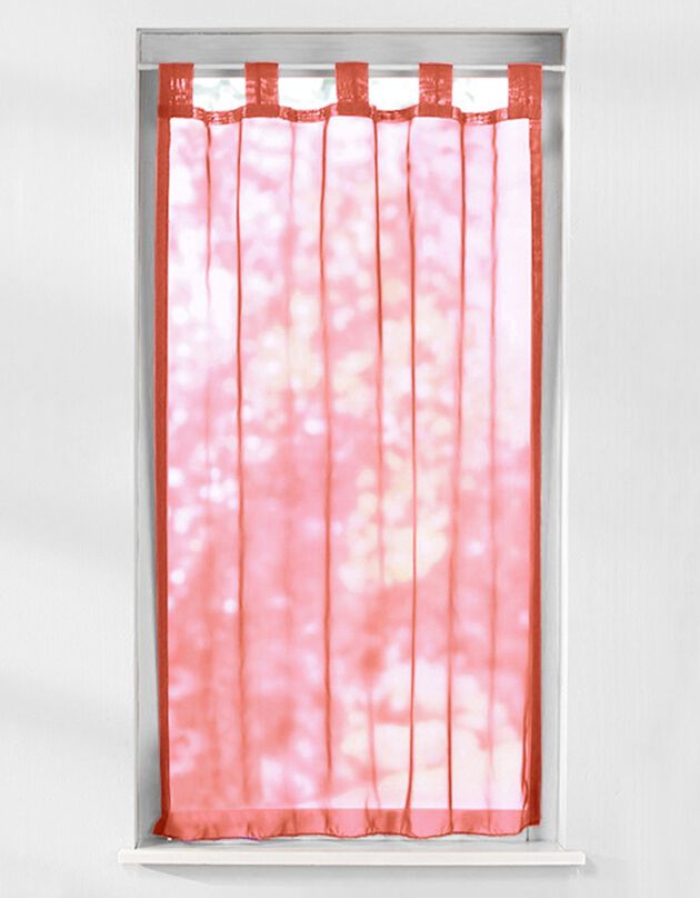 Vitrage droit voile uni finition pattes (terracotta)