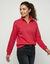 Sweat col montant zipp&eacute; en molleton gratt&eacute; (rouge)
