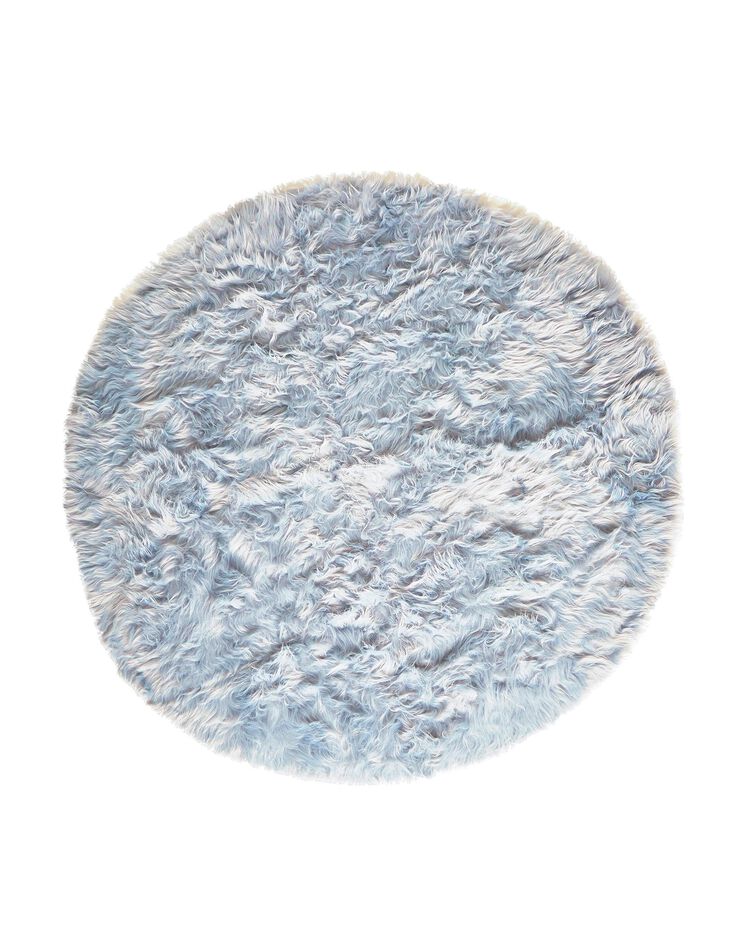 Tapis rond poils longs (bleu glacier)