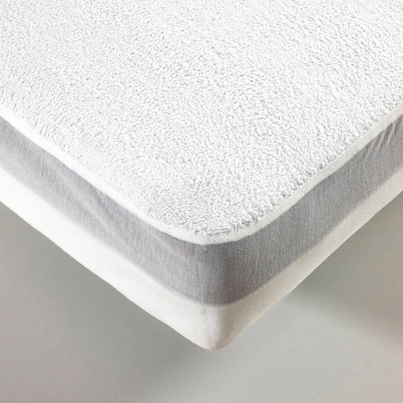 Prot&egrave;ge-matelas microfibre imperm&eacute;able forme housse (blanc)