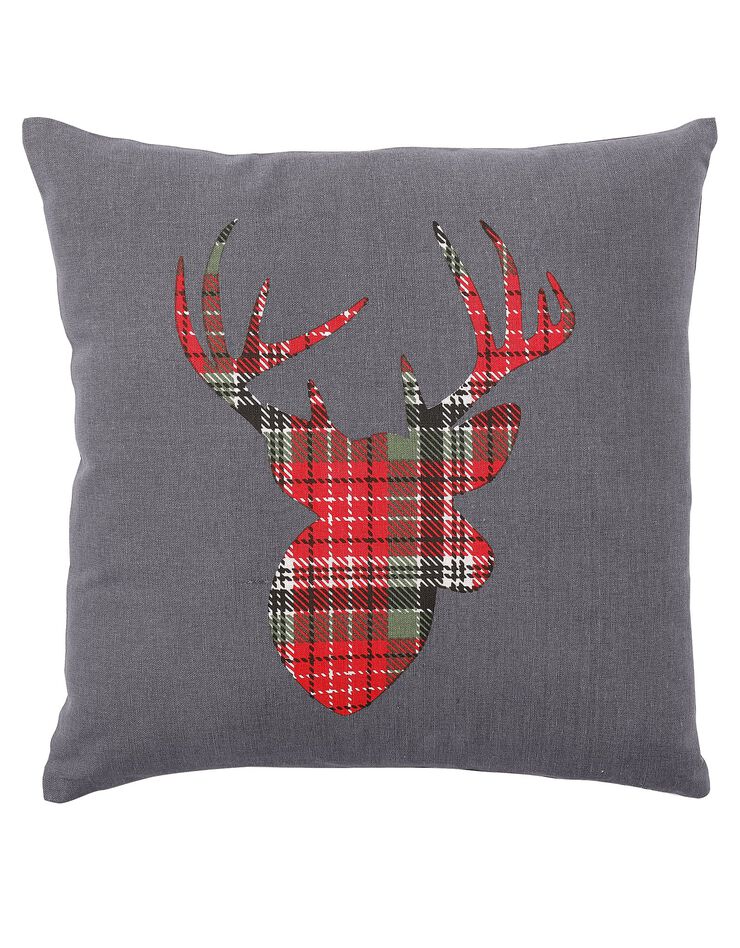 Housse de coussin cerf et motif écossais, déco d'hiver, lot de 2 (rouge / vert) Housse de coussin cerf et motif écossais, déco d'hiver, lot de 2 (rouge / vert)