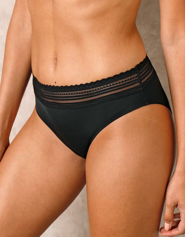 Culotte invisible microfibre et dentelle forme midi Albury - lot de 2 (noir) Culotte invisible microfibre et dentelle forme midi Albury - lot de 2 (noir)