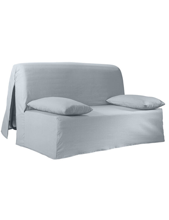 Housse canapé BZ bachette coton uni (gris perle)