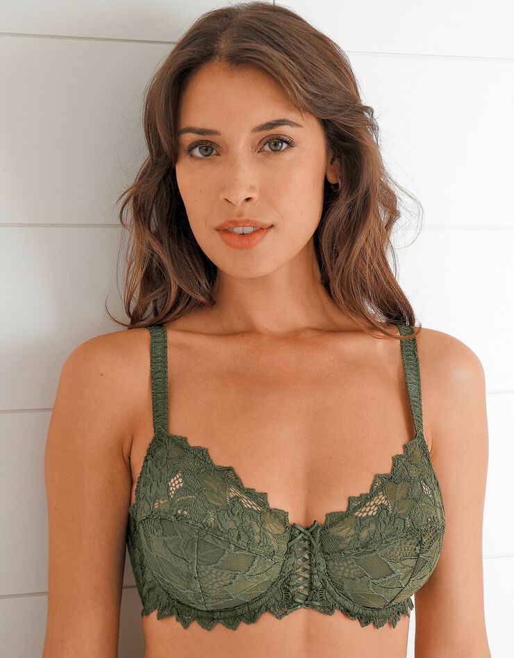 Soutien-gorge uni Arum - avec armatures (vert olive) Soutien-gorge uni Arum - avec armatures (vert olive)