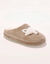Chaussons mules polaire brod&eacute;s t&ecirc;te de renard (taupe)