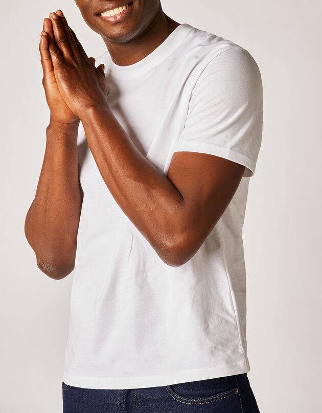 Tee-shirt col rond manches courtes - lot de 3 (blanc)