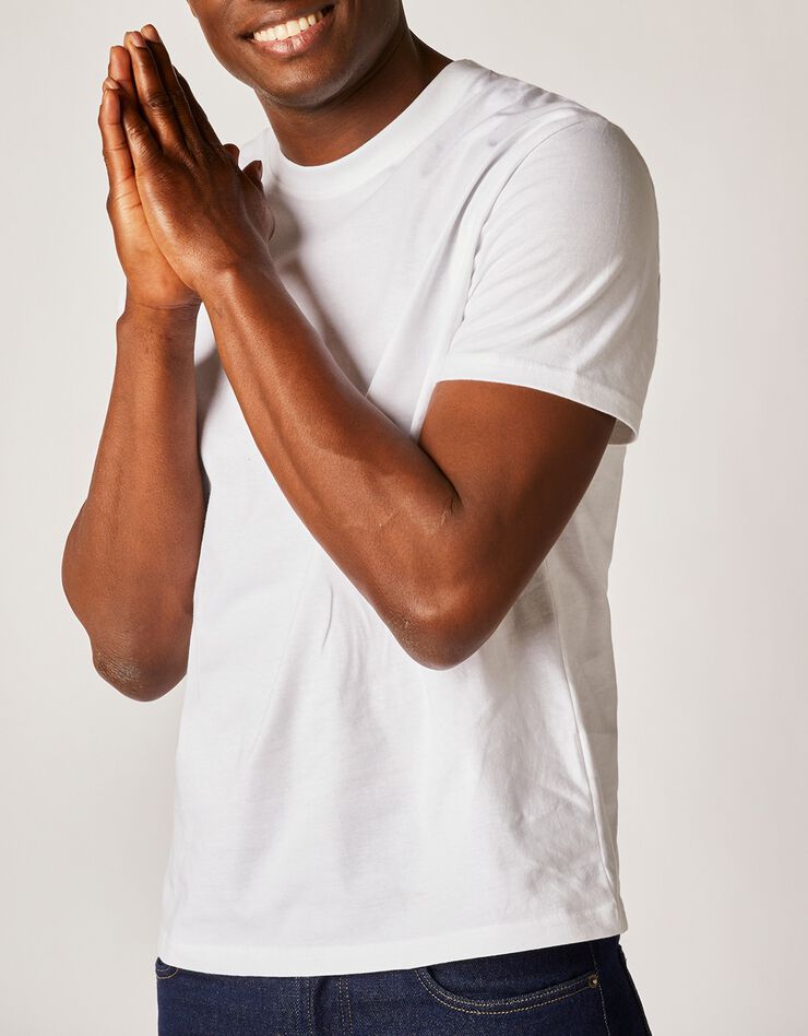 Tee-shirt col rond manches courtes - lot de 3 (blanc)