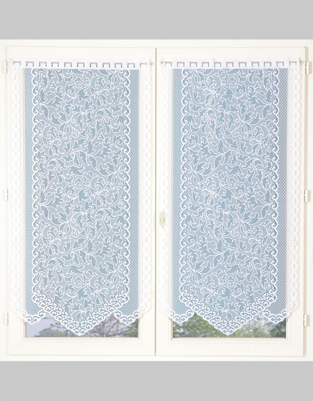 Vitrages pointe Volutes - paire (blanc)