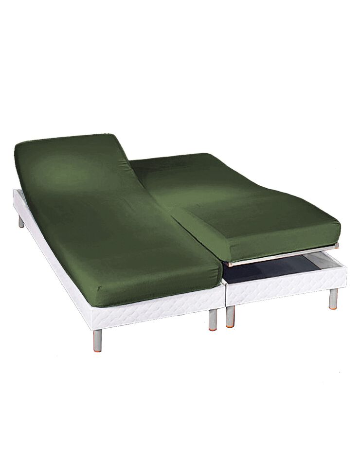 Drap-housse uni sommier articulé jersey bonnets 27 cm (eucalyptus)