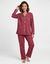 Pyjama pantalon pilou imprim&eacute; "coeurs"  (cerise)