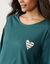 T-shirt marini&egrave;re manches longues, brod&eacute; "c&oelig;ur" uni ou imprim&eacute; l&eacute;opard (vert sapin)