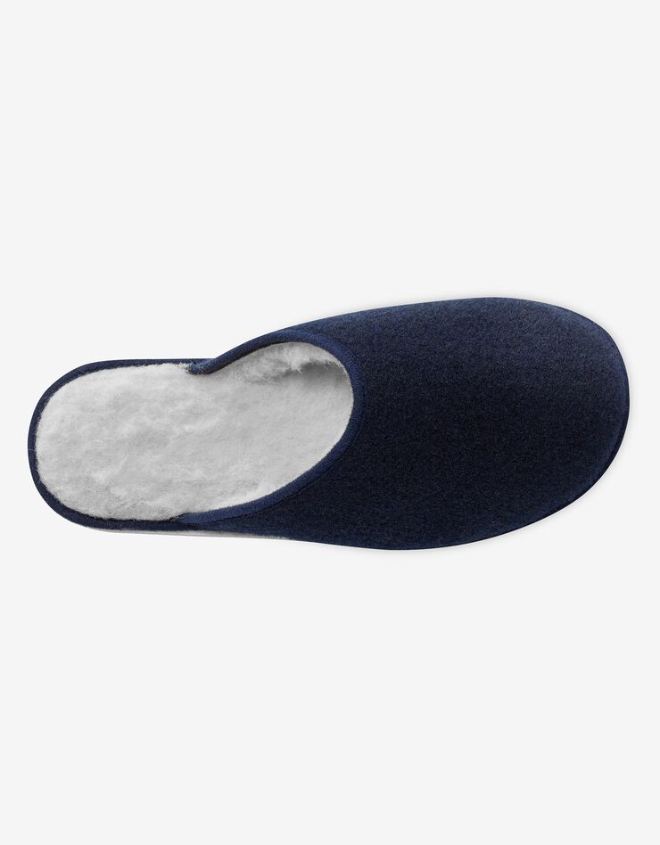Mules homme silencieuses fourrées laine (uni marine) Mules homme silencieuses fourrées laine (uni marine)