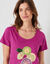 Chemise de nuit courte manches courtes motif "rosaces" (violine)