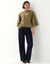 Pull court &eacute;vas&eacute; raglan, larges manches 3/4  (kaki clair)