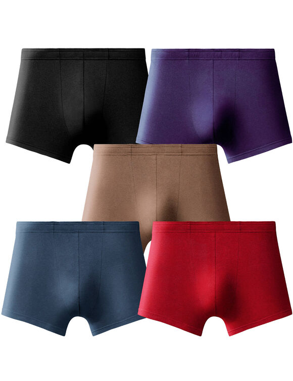 Boxer uni ceinture &eacute;lastiqu&eacute;e recouverte - lot de 5 (rouge + bleu + noir)