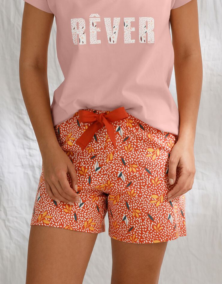 Short imprimé en coton biologique (terracotta) Short imprimé en coton biologique (terracotta)
