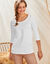 T-shirt manches 3/4 uni, coton (blanc)