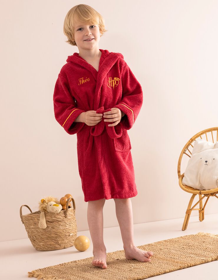 Peignoir enfant à capuche Harry Potter® personnalisable éponge coton - 380g/m2 (bordeaux)