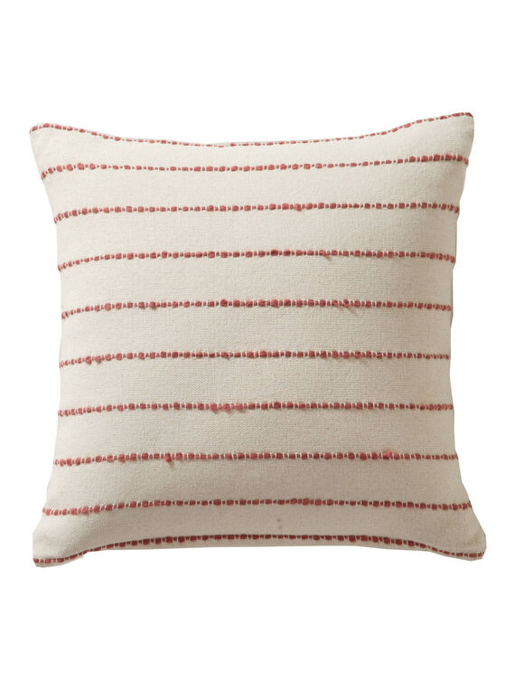 Coussin tissage artisanal (naturel / terracotta)