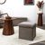 Coffre-pouf pliable, revêtement tissu côtelé (gris)