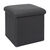 Coffre-pouf pliable, revêtement texturé (gris)