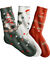 Chaussettes imprimé Noël - lot de 3 paires (vert / caramel)